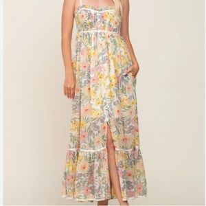White Birch Pastel Floral Maxi Dress